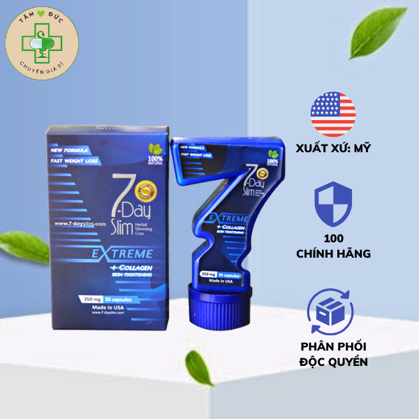 Viên hỗ trợ giảm cân 7Day Slim Herbal Slimming Corp - hộp 30 Viên