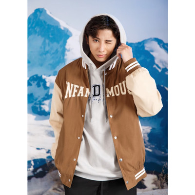 Áo Khoác Bomber Varsity MANDO Vải Gió Form Rộng Phong Cách Unisex Thời Trang Hàn Quốc BOB010