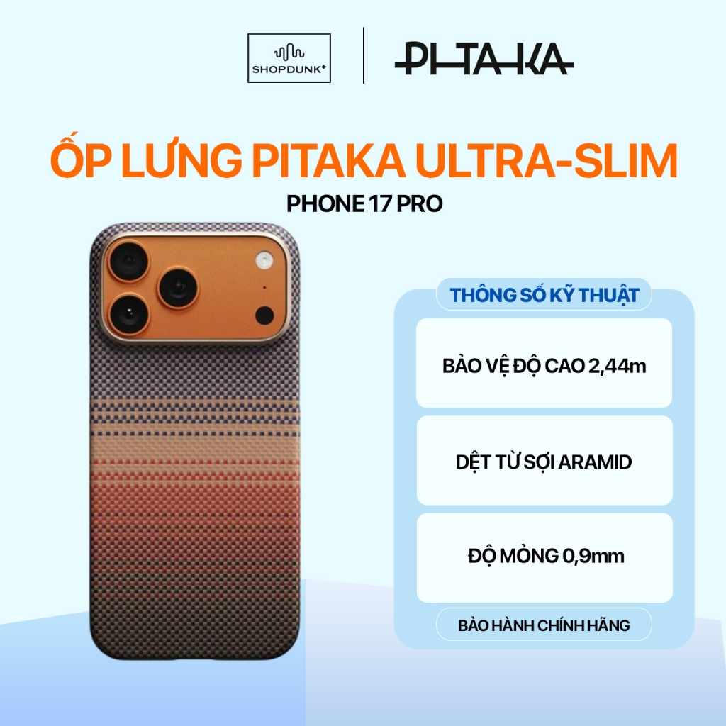 Ốp Lưng PITAKA Ultra-Slim (With PitaTap) cho Phone 17 Pro