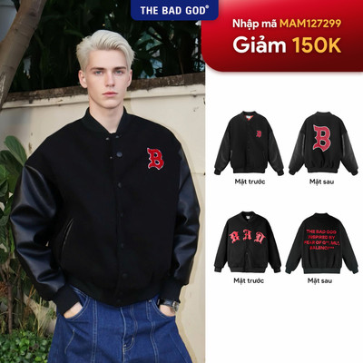 Áo Khoác Bomber Varsity Trần Bông The Bad God Baron Form Rộng Streetwear Unisex Áo Khoác 3 Lớp
