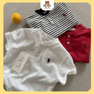 Combo 4 áo phông họa tiết thêu ngựa basic, chất vải mềm mịn cho bé - Set 4 áo ngựa trụ - Minimono