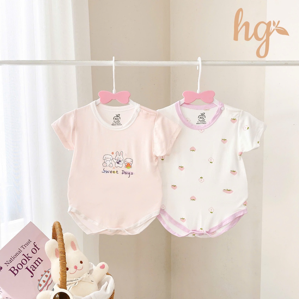 Body chip thun lạnh HG Kids ngắn tay mềm mịn khuy cài vai