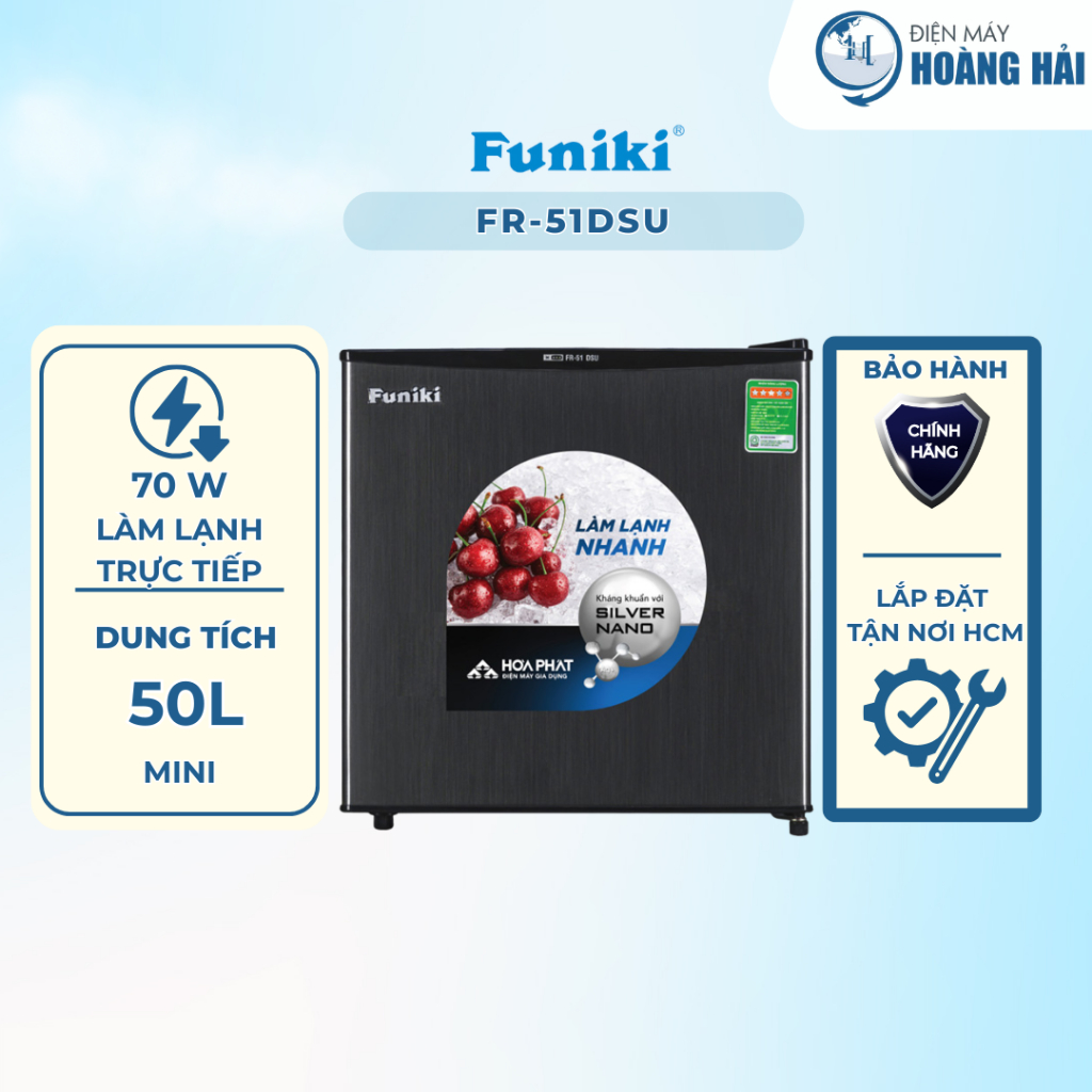 FR-51DSU |Tủ lạnh mini Funiki FR-51DSU 50 lít, nhỏ gọn - Hàng chính hãng