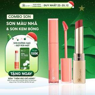  Combo Son Bóng Thuỷ Tinh Và Son Nhã Màu Đẹp Căng Bóng Ngừa Lão Hóa Môi Cỏ Mềm 