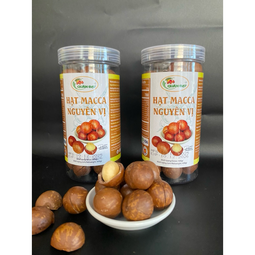 500GR HẠT MACCA QUÂN ĐẠT - HŨ NẮP GIẬT QUANDAT CASHEW