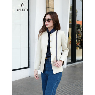   Walenty  Áo vest Ivory cổ tròn & quần đứng loe nhẹ tôn dáng thanh lịch 