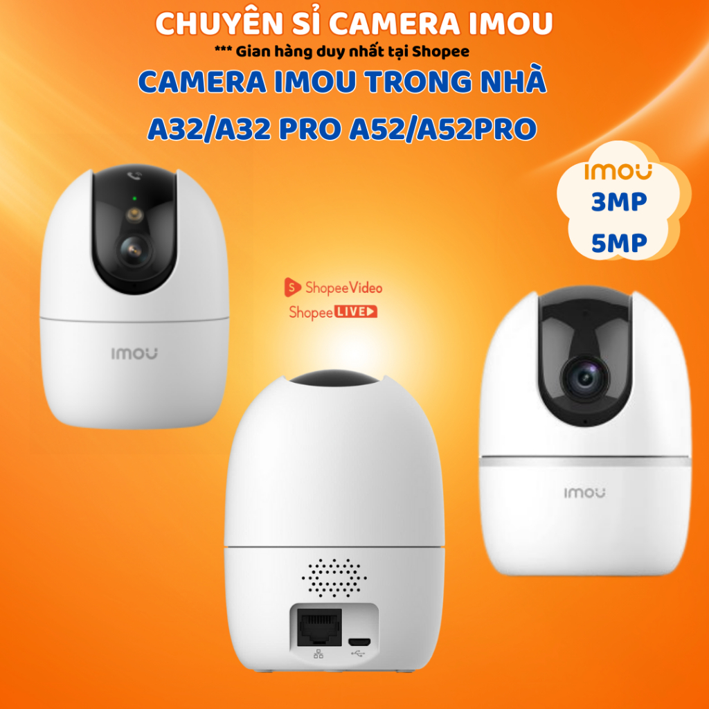 Camera Imou trong nhà A32/A32 PRO, A52/A52 PRO Sắc nét, Dễ lắp đặt, Bảo hành 24 tháng
