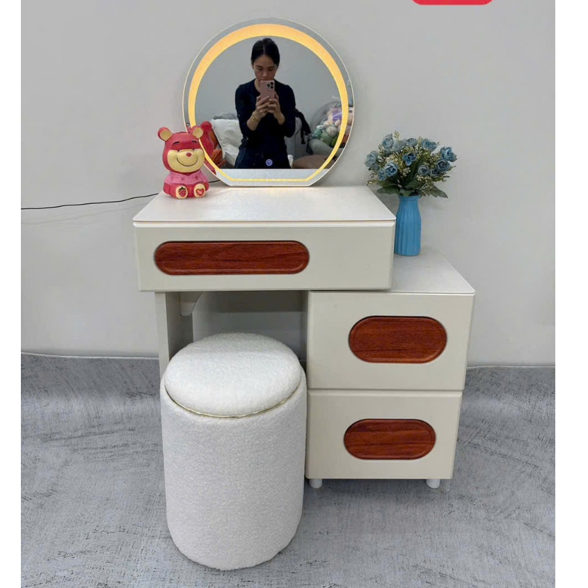 Bàn trang điểm nhập khẩu nội địa Trung cao cấp BT166 combo bàn trang điêm gương led