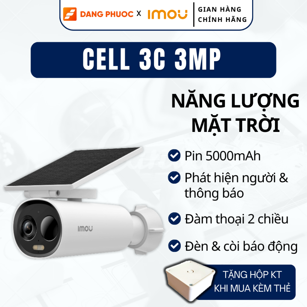 Camera Wifi Năng Lượng Mặt Trời IMOU Cell 3C K9DCP-3T0WE-V2 Camera Dùng Pin