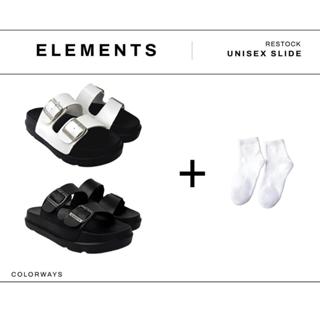   TẶNG VỚ  E12 - Dép Elements Double Buckle Sandal unisex -  Slipper  Dép Elements hai quai khóa cài đế bằng nam nữ - El 