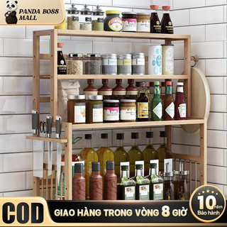  Kệ Bếp Gỗ Đa Năng Kệ bếp gỗ tự nhiên Kệ gỗ nguyên khối 2 3 4 Tầng Phong Cách Hàn Quốc 