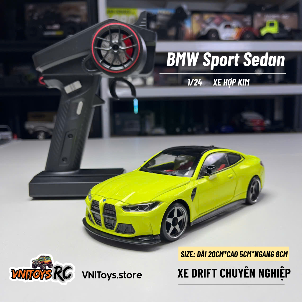 Xe Drift Điều Khiển Từ Xa VNIToys AMG Vỏ Kim Loại 1/24 – RC Drift Chuyên Nghiệp, Tay Cầm Hot RC