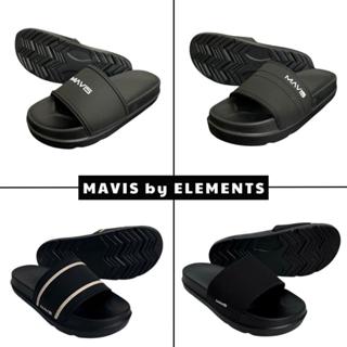   TẶNG VỚ  MV1 - MAVIS by ELEMENTS Dép lê quai ngang nam nữ quai kẻ PVC đế bằng cao 4cm form rộng - Elements 
