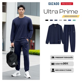   TẶNG TẤT  Bộ Quần Áo Nỉ Nam GUZADO Dày Dặn Giữ Ấm Tốt Không Bai Xù Form Basic Khỏe Khoắn GBN01 