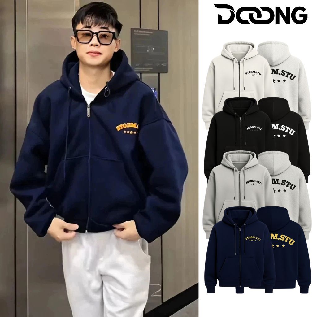 [XẢ HÀNG] Áo Khoác NỈ STORM IN NỔI Chất Nỉ Bông CAO CẤP BM292, Áo Khoác Unisex nam nữ Form Boxy Có T
