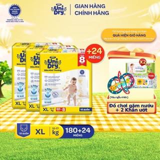  Combo 3 Tã quần UniDry Siêu khô thoáng gói Super Jumbo mới size M76 L68 XL60 XXL54 + 8 miếng 