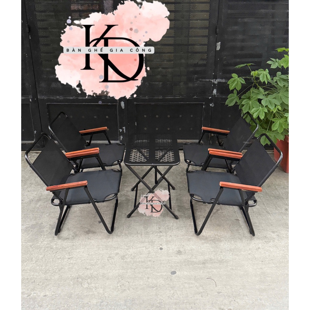 Combo 4 ghế + 1 bàn...ghế camping..bàn ghế cf sân vườn
