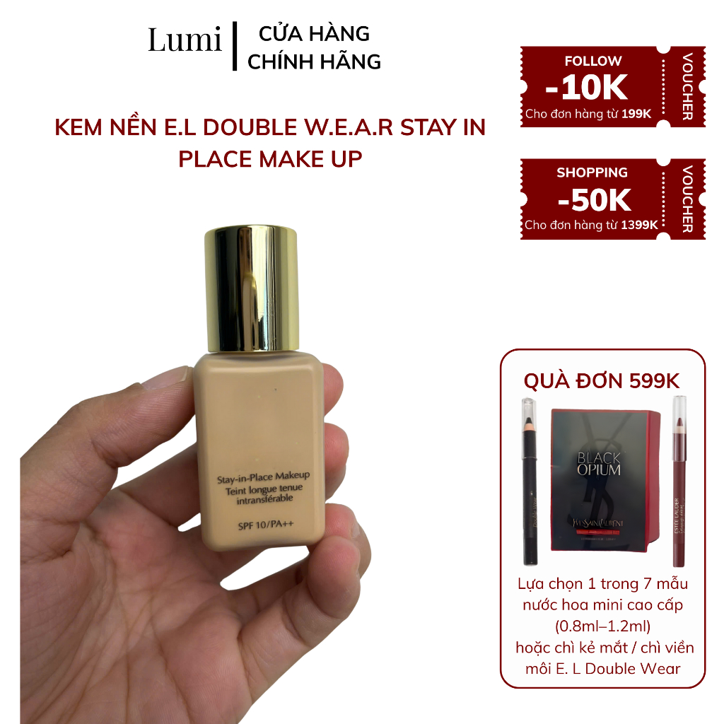[Authentic] Kem Nền E. Dou.ble W.e.a.r 1W1 Bone - Vua Lì Đòn Cho Da Dầu, Lâu Trôi 24H - LumiCosmetic