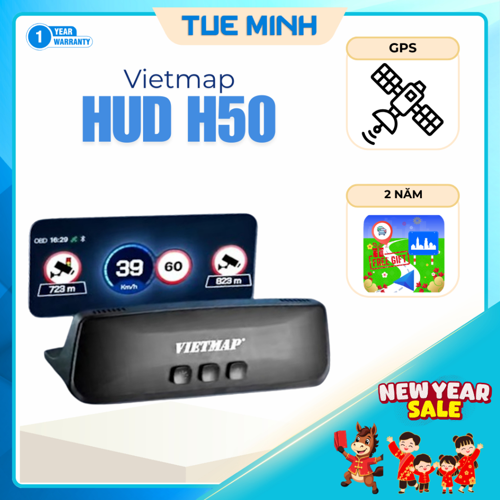 HUD Vietmap H50 Hiển thị thông tin kính lái Cảnh báo giao thông