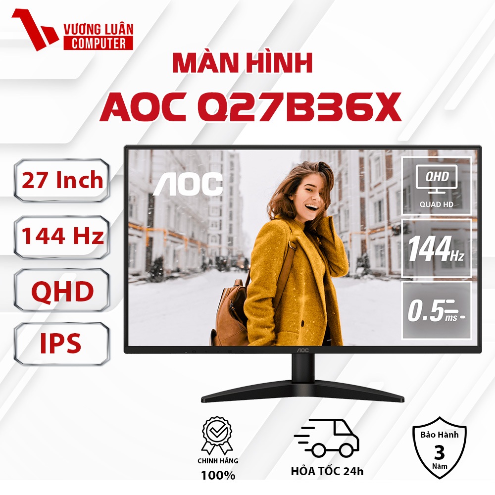 Màn hình AOC Q27B36X (27 inch, 144Hz, 2K, IPS) Văn phòng , Gaming rất tốt - Hàng Chính Hãng