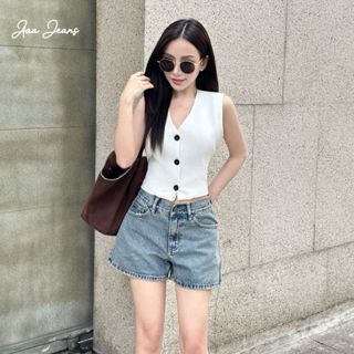  Aaa Jeans - Quần Short Denim Nữ Lưng Vừa Classic Cut Màu Vintage Blue 