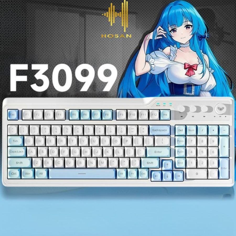 Bàn Phím HOSAN AULA F3099 Giả Cơ Kết Nối Không Dây Cùng Núm Xoay Đa Năng | BigBuy360 - bigbuy360.vn