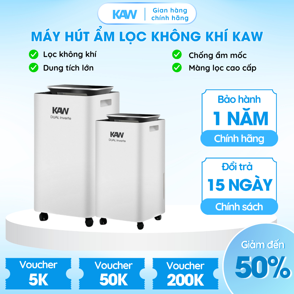 Máy Hút Ẩm KAW K12L, Lọc Không Khí, Chống Nồm Ẩm, Hút Ẩm Tủ Quần Áo, Nhà Cửa, Văn Phòng, Dung Tích Lớn, Công Suất Cao
