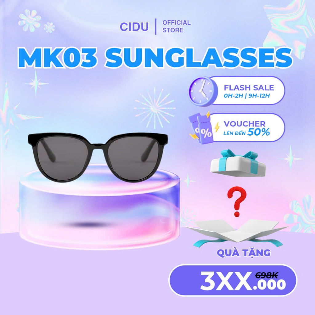 Kính râm basic nhựa Acetate Cidu chống uv400