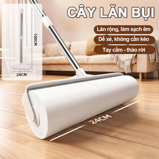 Combo Cây Lăn Bụi + Lõi Lăn Siêu Dính Quần Áo, Ga Giường, Lông Chó Mèo Tiện Ích Có Nắp