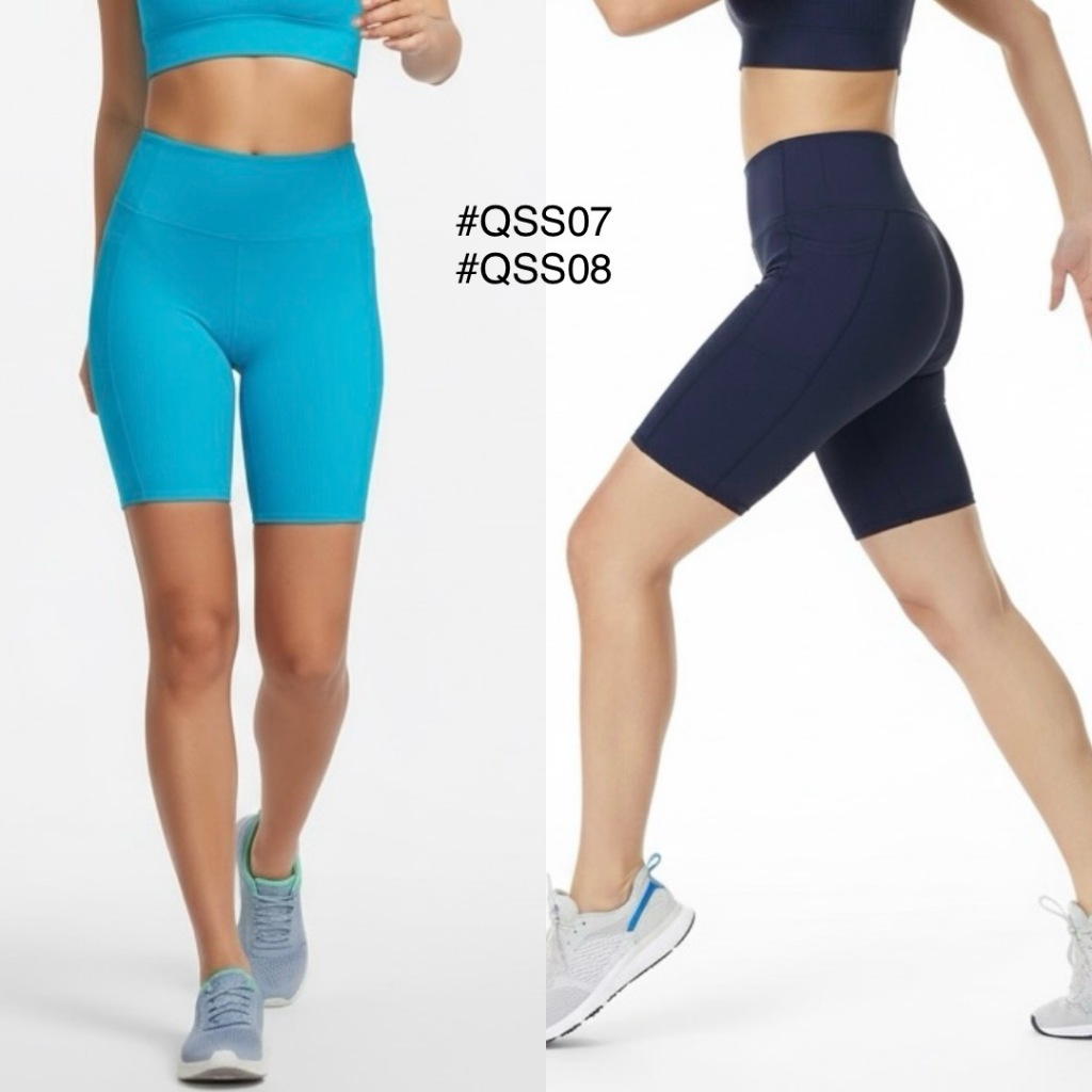 Quần bike short thun gân 8 inches QSS07