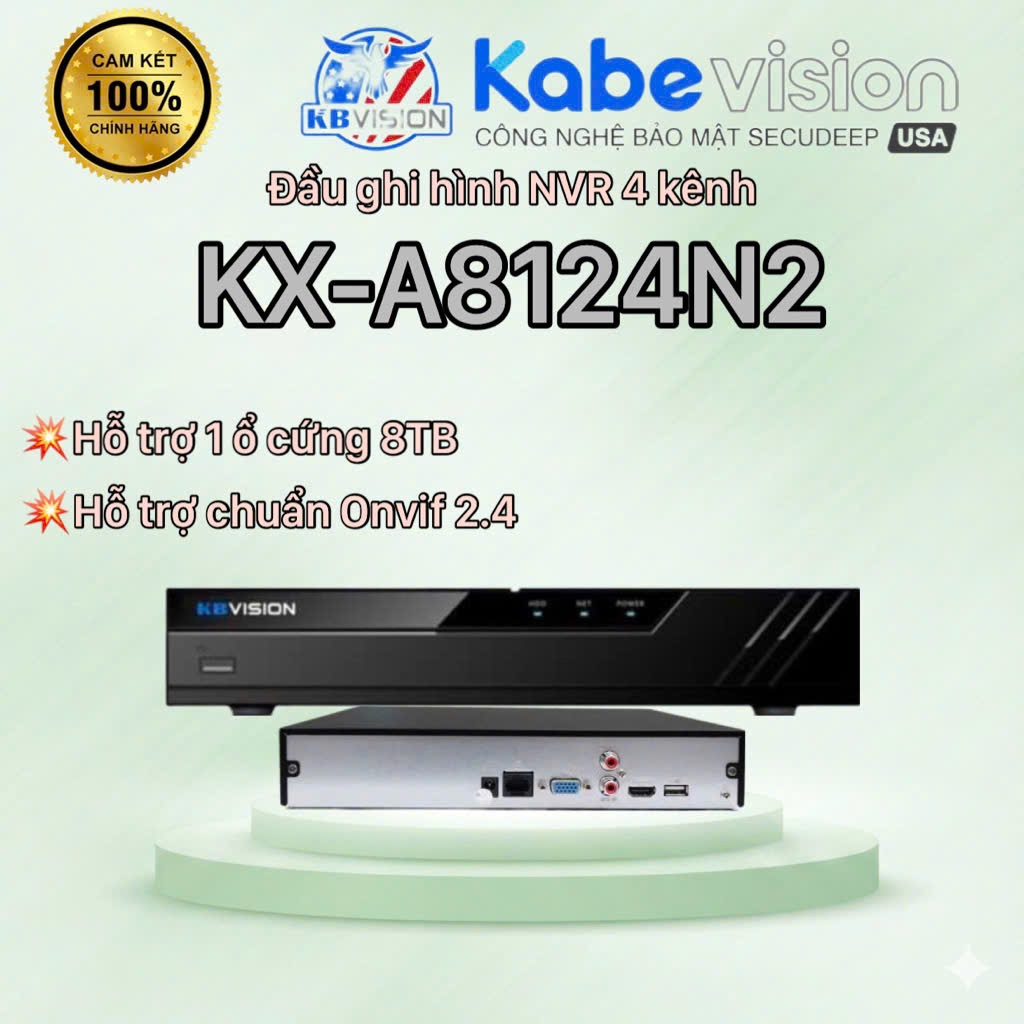 Đầu ghi IP 4 kênh KBVISION KX-A8124N2 - KHÔNG KÈM Ổ CỨNG