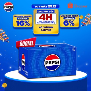   HỎA TỐC  Thùng 24 Chai Nước Ngọt Giải Khát Có Gaz Pepsi  600ml chai  