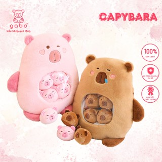  Gấu Bông Capybara nhỏ trong Gói Snack đồ chơi Capybara gối ôm bé hình thú quà tặng sinh nhật cute 