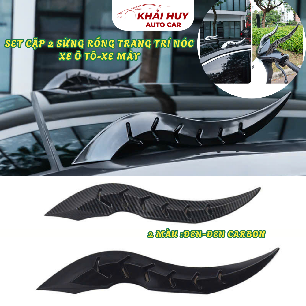 Cặp Sừng Rồng Đen Vân Carbon