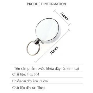 Móc khóa dây rút kim loại kéo dài 60cm