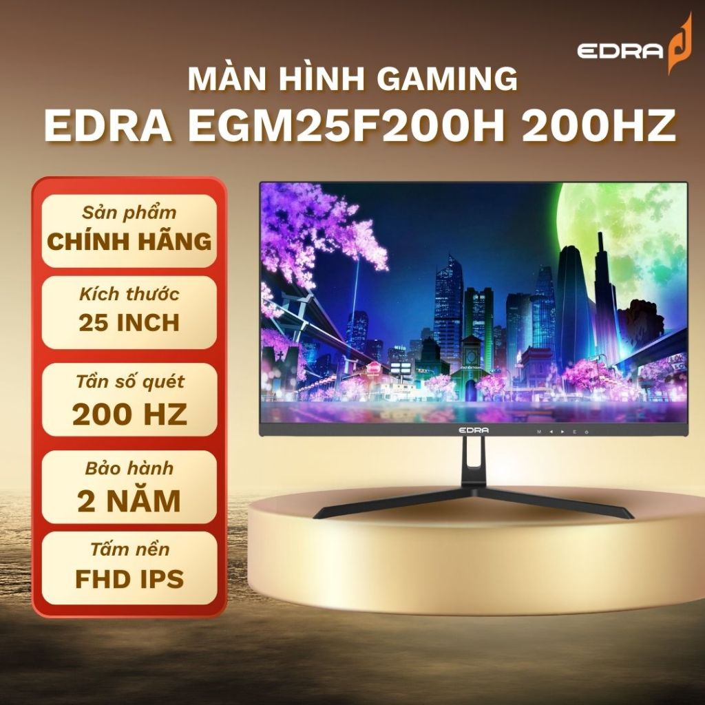 Màn hình gaming EDRA EGM25F200H 25" FHD IPS 200Hz Bảo hành chính hãng 2 năm