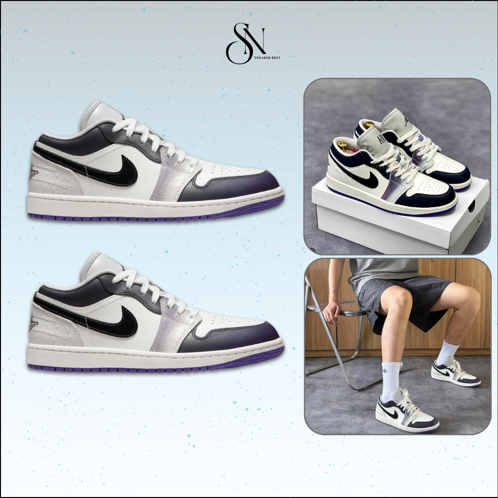 Giày Thể Thao JD1 Low SE Punk Rock – Sneaker Nam Nữ Da Rắn Bản SC Cao Cấp