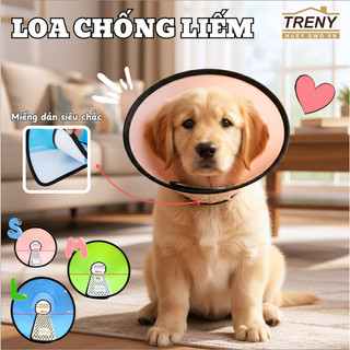Vòng chống liếm, vòng bảo hộ Elizabeth, màu sắc tươi sáng, chất liệu cao cấp, có 3 kích thước size 7, size 5, size 3