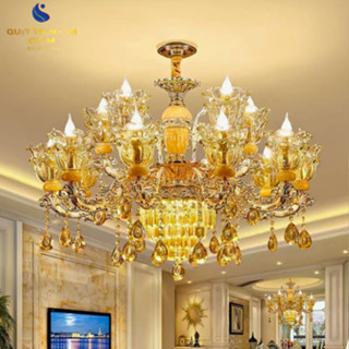  Đèn Chùm 15 Tay Chao Đá Đúc Dây Đèn Chỉnh Được Cao Thấp Tùy Ý Ứng Dụng Trang Trí Phòng Khách,Sảnh_ĐÈN LED NHẬP KHẨU 