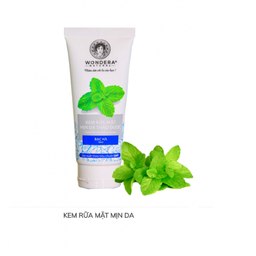 Sữa Rửa Mặt Mịn Da Bạc Hà Thảo Dược Wondera 100g