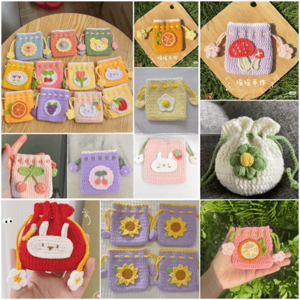 [CÓ DÂY ĐEO] Túi len mini, túi rút len, túi đựng đồ, túi handmade, túi len thủ công