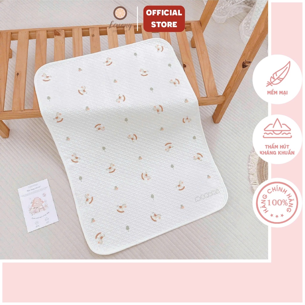 Tấm lót chống thấm cho bé, bề mặt Organic MONONA siêu mềm mịn, tự nhiên, kháng khuẩn