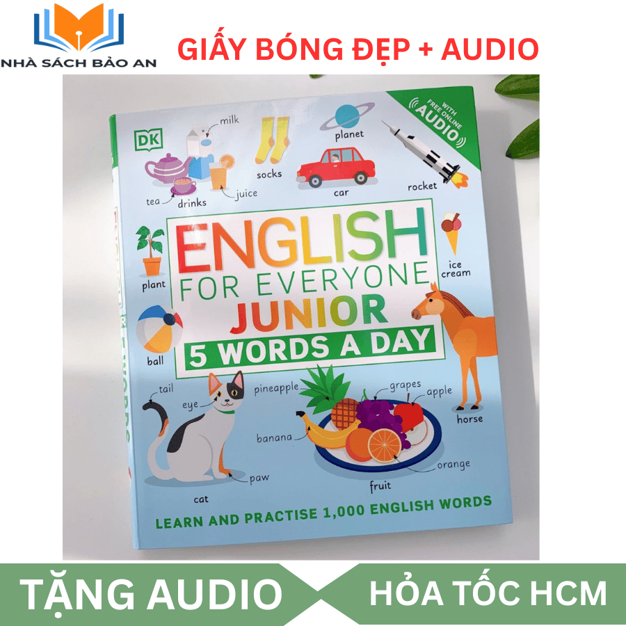 Sách - 5 words a day full màu giấy bóng đẹp tặng audio