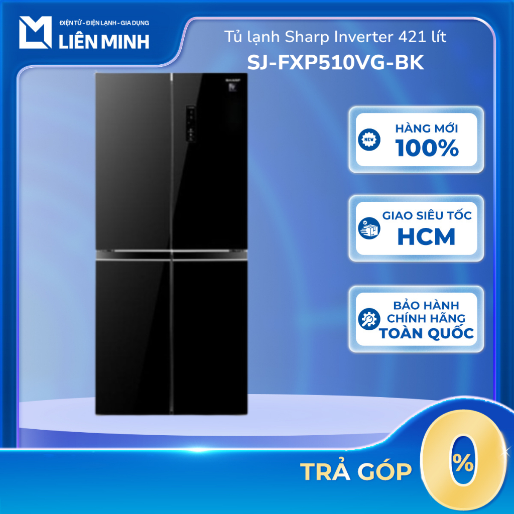 Tủ Lạnh Sharp Inverter 421 Lít SJ-FXP510VG-BK [SHIP 0Đ HCM]