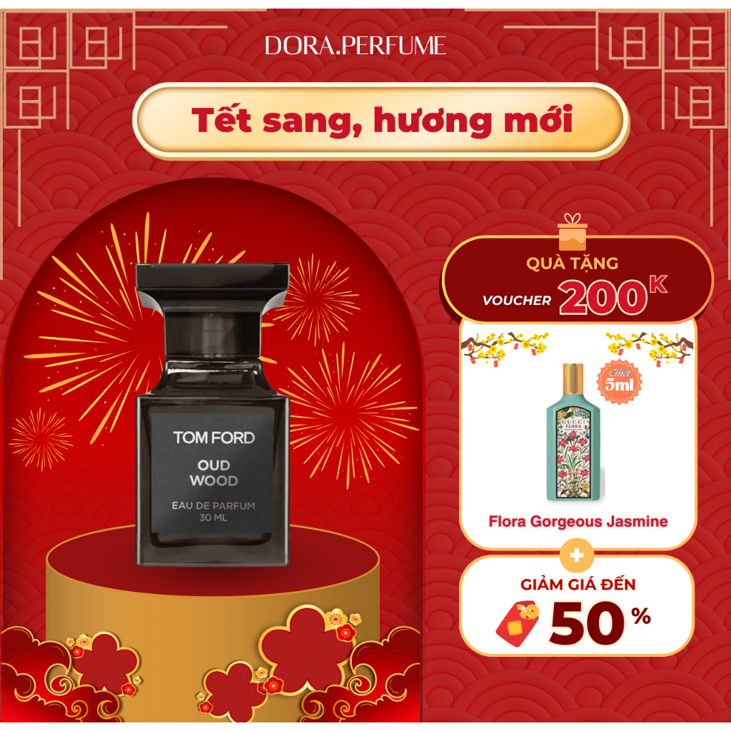 Nước hoa chiết 10ml Unisex Tom Ford Oud Wood Eau de Parfum - Hương thơm sang trọng - Dorabeauty
