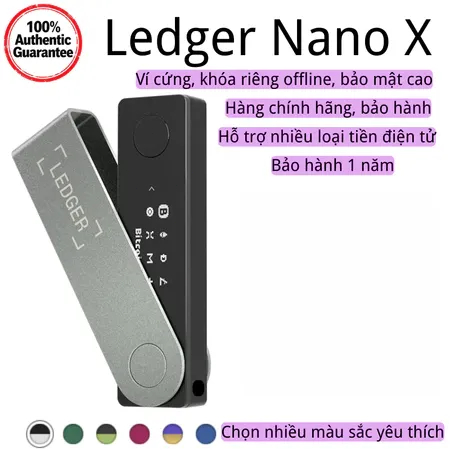 Ledger Nano X – Ví Cứng Crypto Bluetooth Chính Hãng, Mới 100%, Chưa Mở Hộp, Bảo Mật Cao
