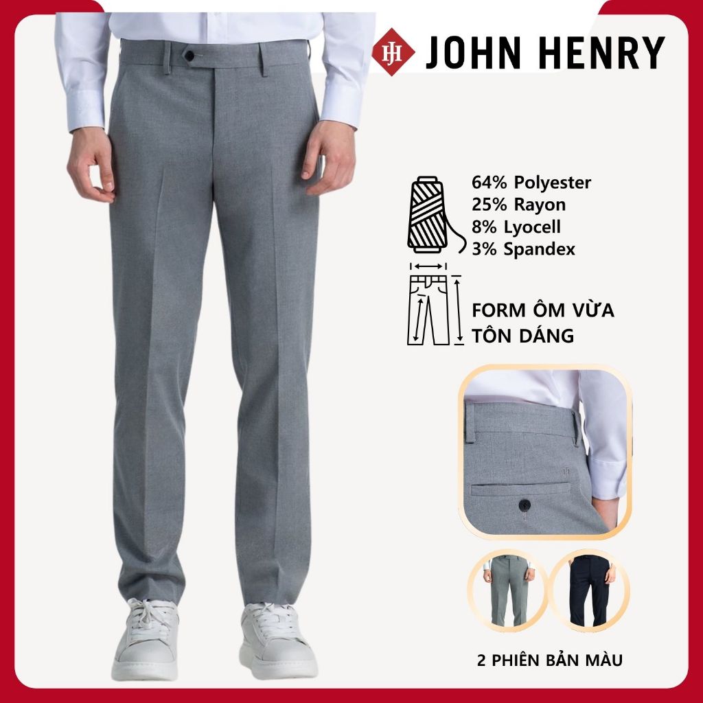 JOHN HENRY - DP26SS09C - Quần Tây Nam Form Ôm Vừa - Slim Comforfit