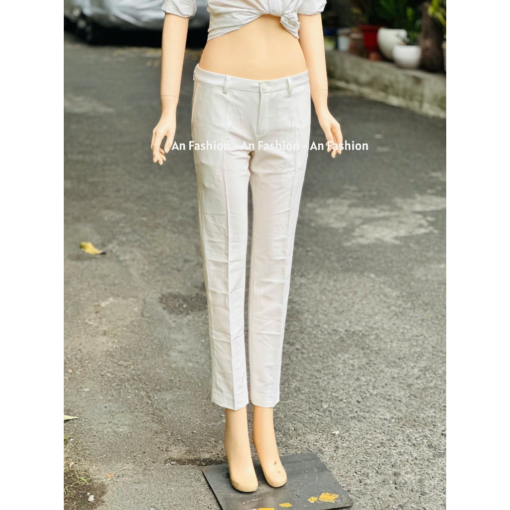 [Form đẹp] Quần âu trắng ivory sang trọng, quần tây blouse y tế vải dày dặn chất lượng [Đã bán trên 