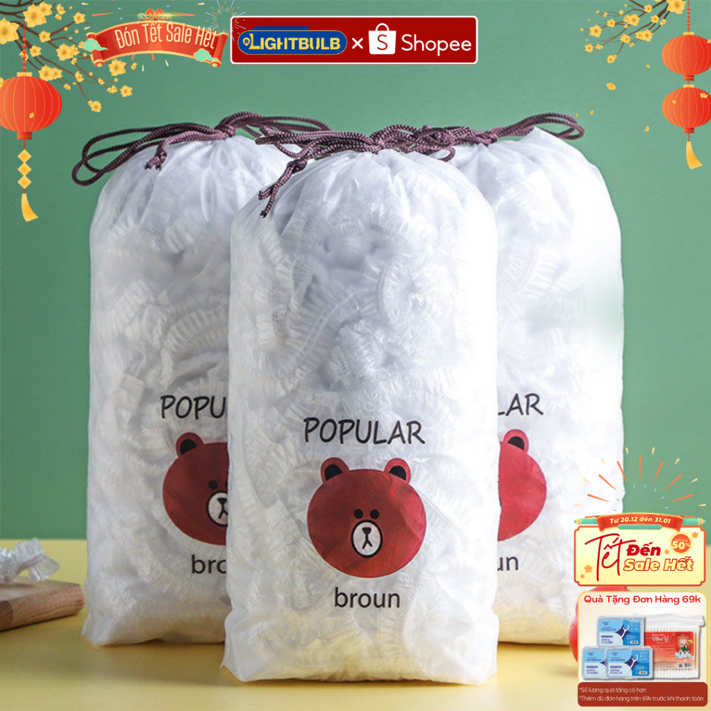 Set 350 Túi Bọc Thực Phẩm Gia Dụng, Dùng Một Lần Với Nắp Phim Bảo Quản Miệng Đàn Hồi, Chống Bụi Ngăn Côn Trùng, An Toàn