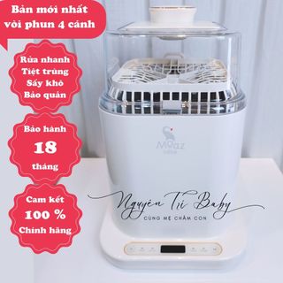    BẢN MỚI 4 CÁNH   Máy rửa bình sữa Moaz bebe MB064 có tiệt trùng sấy khô và bảo quản | Bảo hành 12 tháng chính hãng 
